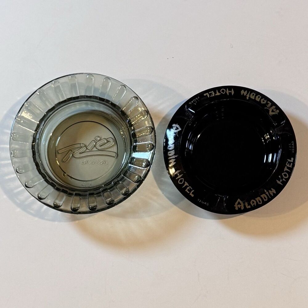 Set of 2 Vintage Las Vegas Casino Hotel  Ashtrays – Aladdin & Rio Collectibles